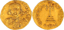 Solidus 698/705, Constantinopel, 8. Offizin. 4,35 G. Sehr Schön/vorzüglich, Kratzer Exemplar Via Numismatik Auktion 1, N - Bizantinas
