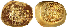 Histamenon ELEKTRON 1071/1078. Hüftbild V.v. Mit Labarum Und Kreuzglobus/Christus Thront V.v. 4,33 G. Sehr Schön/vorzügl - Byzantine