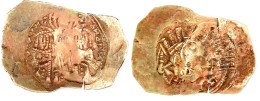 Hyperpyron 1295/1320, Constantinopel. Christus Krönt Beide Kaiser/Maria In Stadtmauer. 4,8 G. Konkaver, Fast Rechteckige - Byzantium