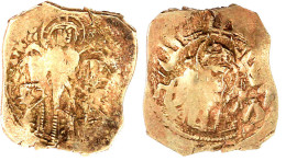 Hyperpyron 1295/1320, Constantinopel. Christus Krönt Beide Kaiser/Maria In Stadtmauer. 4,51 G. Nahezu Klippenförmiger Sc - Byzantine