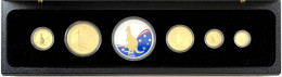 Känguruh Prestige-Set Zu 100, 50, 25, 15 Und 5 Dollars (1, 1/2, 1/4, 1/10, 1/20 Unze) 2009, Mit Farb-Silbermedaille In A - Other & Unclassified