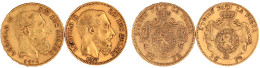 2 X 20 Francs: 1869 Und 1974. Je 6,45 G. 900/1000. Sehr Schön. Krause/Mishler 32. - 20 Frank (gold)