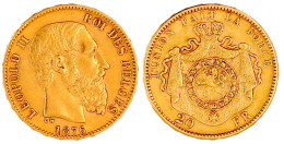 20 Francs 1876. Pos. A. 6,45 G. 900/1000. Vorzüglich. Krause/Mishler 37. - 20 Frank (gold)