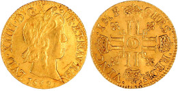 Louis D`or A La Meche Longue 1652 D, Lyon. 6,73 G. Vorzüglich, Min. Druckstelle, Selten. Gadoury 245. - 1643-1715 Ludwig XIV.