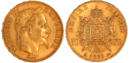 50 Francs 1862 A, Paris. 16,13 G. 900/1000. Vorzüglich/Stempelglanz, Selten In Dieser Erhaltung. Krause/Mishler 804.1. - 50 Francs (gold)