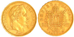 20 Francs 1864 A, Paris. 6,45 G. 900/1000. Vorzüglich. Krause/Mishler 781.1. Friedberg 573. - 20 Francs (goud)