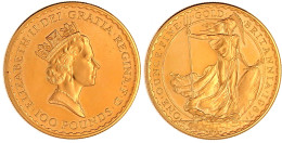 100 Pounds Britannia 1987, 1 Unze Feingold. Stempelglanz. Krause/Mishler 953. - Other & Unclassified