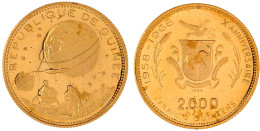 2000 Francs 1969, Mondlandung. 8,00 G. 900/1000. Polierte Platte. Krause/Mishler 18. - Guinee