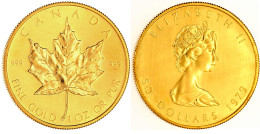 50 Dollars (1 Unze) Maple Leaf 1979. Prägefrisch, Kl. Kratzer. Krause/Mishler 125. Schön 123. - Canada