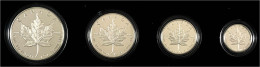 PLATIN Maple Leaf-Set 1989. Mit 1, 1/2, 1/4 Und 1/10 Unze. In Original-Holzschatulle Mit Zertifikat Und Umverpackung (mi - Canada