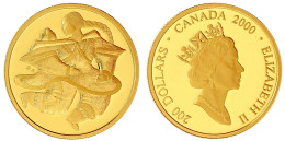 200 Dollars 2000. Mutter Der Inuit Mit Kind. 17,135 G. 917/1000. Im Originaletui Mit Zertifikat Und Umverpackung (außen  - Canada