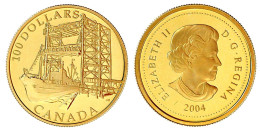 100 Dollars 2004. 50. Jahrestag Des Baubeginns Der Binnenwasserstraße Saint Lawrence Seeway. 12 G. 583/1000. Im Original - Canada