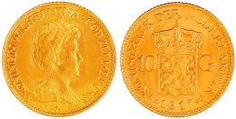 10 Gulden 1917. 6,73 G. 900/1000. Stempelglanz, Prachtexemplar. Krause/Mishler 149. Friedberg 349. - Other & Unclassified