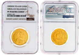 200 Zloty 2000. 1000 Jahre Breslau. 15,5 G. 900/1000. Auflage Nur 2000 Ex. NGC Grading PF70 ULTRA CAMEO. Parchimowicz 82 - Polen