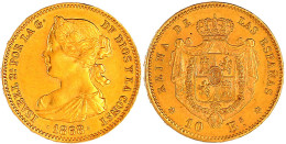 10 Escudos 1868 (68). 8,39 G. 900/1000. Vorzüglich/Stempelglanz. Friedberg 336. - Sonstige & Ohne Zuordnung