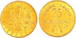 25 Schilling 1927. 5,87 G. 900/1000. Prägefrisch. J. 436. Friedberg 521. - Goldmünzen