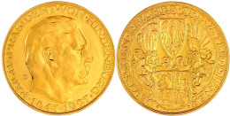 Goldmedaille 1927 D (großes D), Auf Den 80. Geburtstag V. Paul V. Hindenburg, Deutschen Reiches Treuster Diener. 36 Mm;  - Zonder Classificatie
