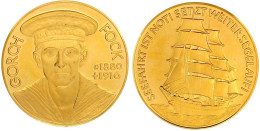 Goldmedaille O.J. Von Holl, Auf Den Kapitän Gorch Fock (1880-1916). Brb. V.v. Mit Kapitänsmütze Der S.M. Wiesbaden/Segel - Sin Clasificación