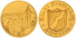 Goldmedaille O.J. Stadtansicht/Stadtwappen. 20 Mm; 4,02 G. 986/1000. Polierte Platte - Non Classés