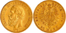 20 Mark 1874 G. Gutes Sehr Schön, Selten. Jaeger 187. - 2, 3 & 5 Mark Zilver