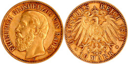 10 Mark 1891 G. Vorzüglich. Jaeger 188. - 2, 3 & 5 Mark Argent