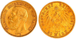 20 Mark 1895 G. Vorzüglich/Stempelglanz. Jaeger 189. - 2, 3 & 5 Mark Silver