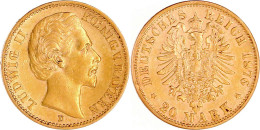 20 Mark 1876 D. Sehr Schön/vorzüglich, Kl. Randfehler. Jaeger 197. - 2, 3 & 5 Mark Plata