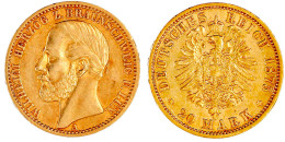 20 Mark 1875 A. Vorzüglich. Jaeger 203. - 2, 3 & 5 Mark Silber