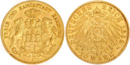 10 Mark 1896 J. Gutes Vorzüglich, Min. Randfehler. Jaeger 211. - 2, 3 & 5 Mark Silber