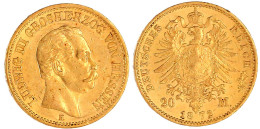 20 Mark 1872 H. Fast Vorzüglich, Kl. Kratzer Und Randfehler. Jaeger 214. - 2, 3 & 5 Mark Zilver