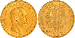 20 Mark 1874 H. Gutes Vorzüglich, Selten. Jaeger 217. - 2, 3 & 5 Mark Zilver