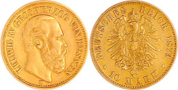 10 Mark 1879 H. Gutes Sehr Schön. Jaeger 219. - 2, 3 & 5 Mark Silber