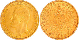 20 Mark 1900 A. Gutes Sehr Schön, Winz. Randfehler. Jaeger 225. - 2, 3 & 5 Mark Argent