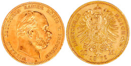 10 Mark 1872 A. Vorzüglich/Stempelglanz Aus Erstabschlag, Kl. Randfehler. Jaeger 242. - 2, 3 & 5 Mark Plata