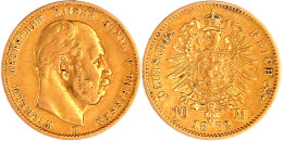 10 Mark 1872 B. Sehr Schön. Jaeger 242. - 2, 3 & 5 Mark Silber