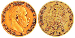 10 Mark 1873 B. Sehr Schön. Jaeger 242. - 2, 3 & 5 Mark Silber