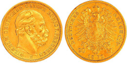 20 Mark 1872 B. Gutes Sehr Schön, Kl. Randfehler. Jaeger 243. - 2, 3 & 5 Mark Silber