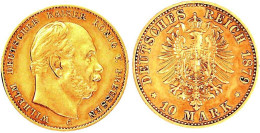 10 Mark 1879 C. Gutes Sehr Schön, Winz. Randfehler. Jaeger 245. - 2, 3 & 5 Mark Zilver