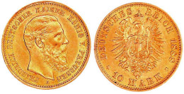 10 Mark 1888 A. Vorzüglich, Kratzer, Winz. Randfehler. Jaeger 247. - 2, 3 & 5 Mark Silber