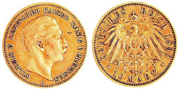 10 Mark 1890 A. Sehr Schön. Jaeger 251. - 2, 3 & 5 Mark Silber
