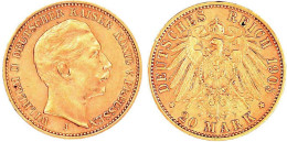 20 Mark 1905 J. Hamburg. Vorzüglich, Winz. Randfehler. Jaeger 252. - 2, 3 & 5 Mark Plata