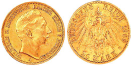 20 Mark 1909 A. Vorzüglich, Kl. Randfehler. Jaeger 252. - 2, 3 & 5 Mark Silber