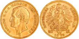 20 Mark 1872 E. Vorzüglich, Kl. Randfehler. Jaeger 258. - 2, 3 & 5 Mark Silber
