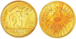 Neuprägung Zum 15 Rupien-Stück 1916 T, Elefant (2003). 3,49 G. 585/1000. Polierte Platte. Jaeger N 728 (NP). - Other & Unclassified