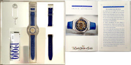 SWATCH Automatic Platinum Case Armbanduhr PLATIN 950/1000, 23 Jeweils Mit Blauem Originalarmband Im Original-Edelstahlka - Sonstige & Ohne Zuordnung