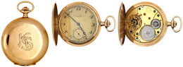 Herrensavonette Gelbgold 585/1000, Um 1913/1922. Hersteller Glashütte OLIW, Dresden. 51 Mm; 86,05 G. Deckel Graviertes " - Sonstige & Ohne Zuordnung