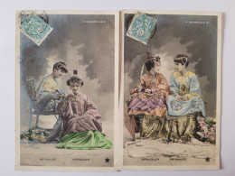 2 Cartes Vaudeville ,  Reynalde Spendler  , Stebbing Paris - Women