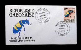 CL, FDC, Premier Jour, République Gabonaise, Libreville, 9 NOV. 83, Insectes Nuisibles - Gabon