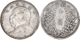 1/2 Dollar (1/2 Yuan) Jahr 3 = 1914. Präsident Yuan Shih-kai. 13,17 G. Sehr Schön, Viele Randfehler. Lin Gwo Ming 64. Ye - Cina