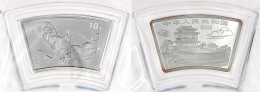 10 Yuan Silber (fächerförmig) 2005. Jahr Des Hahns. 1 Unze. Verschweißt, In Originalschatulle Mit Zertifikat Und Umverpa - China